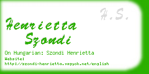 henrietta szondi business card